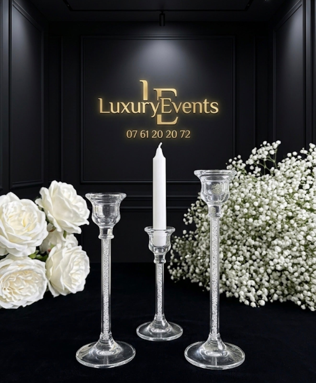 Chandeliers Plexi Dégradé 3 Hauteurs – Location Événementielle Valentigney Montbéliard