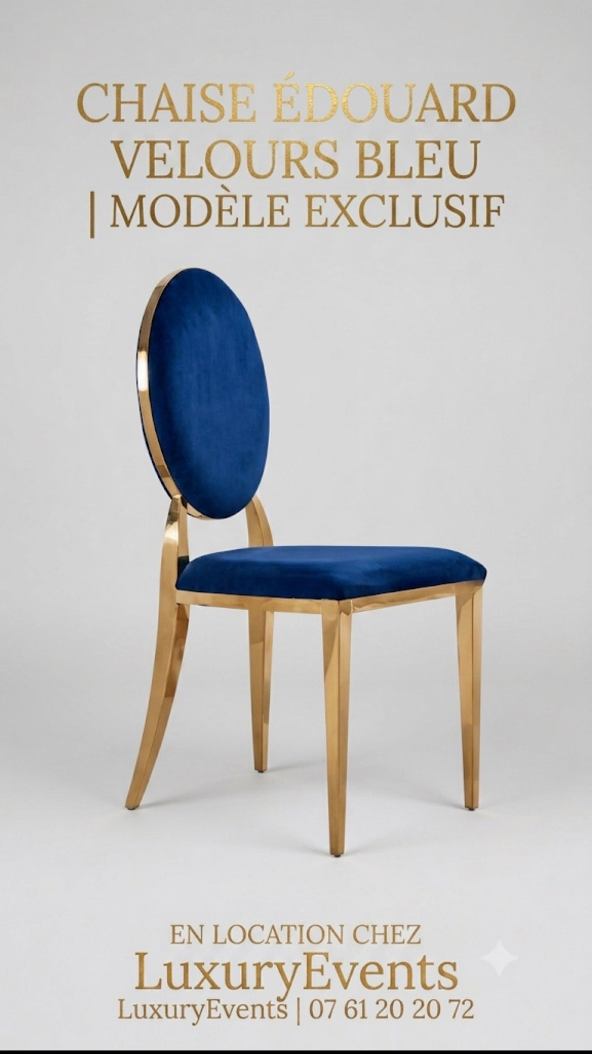 Chaise medaillons bleu rois