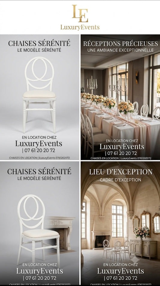 Location Chaise Phœnix Blanche – Modèle Exclusif Sérénité