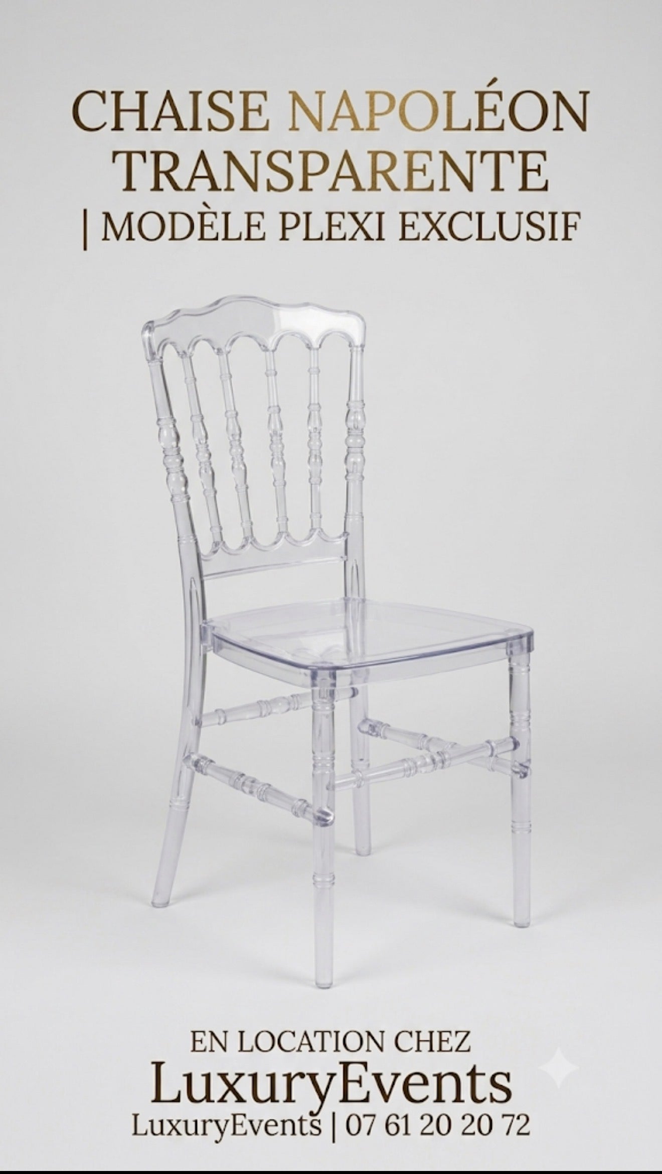 Location Chaise Napoléon Transparente – Modèle Plexi Exclusif