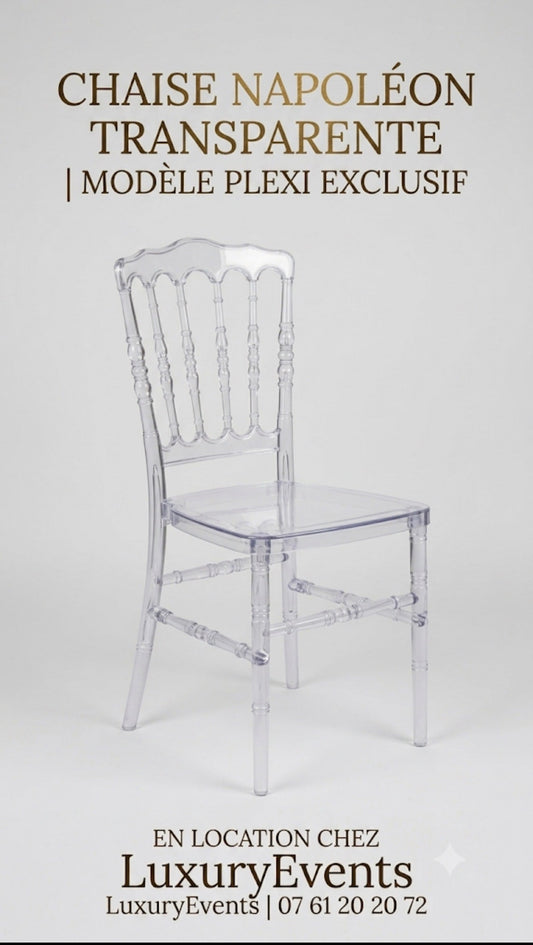 Location Chaise Napoléon Transparente – Modèle Plexi Exclusif