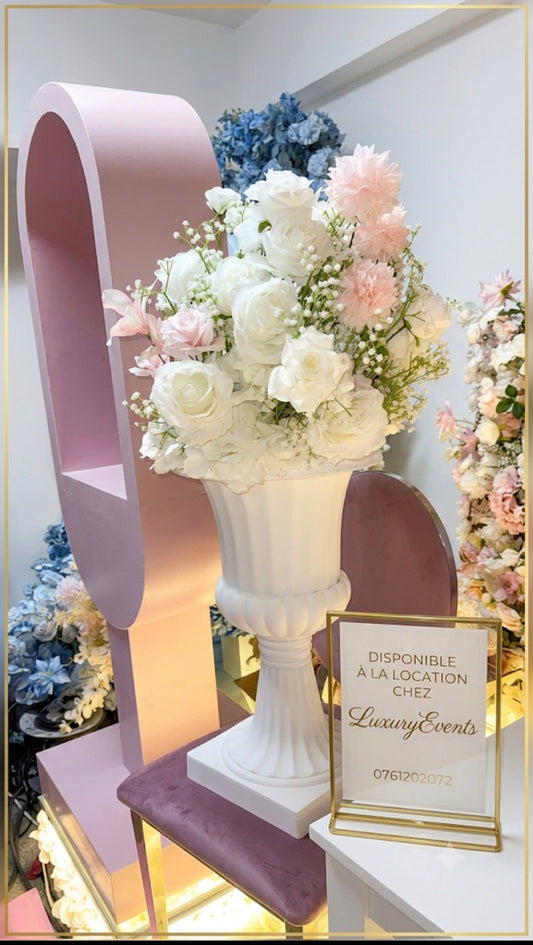 Demi-Boule de Fleurs Gypsophile & Rose