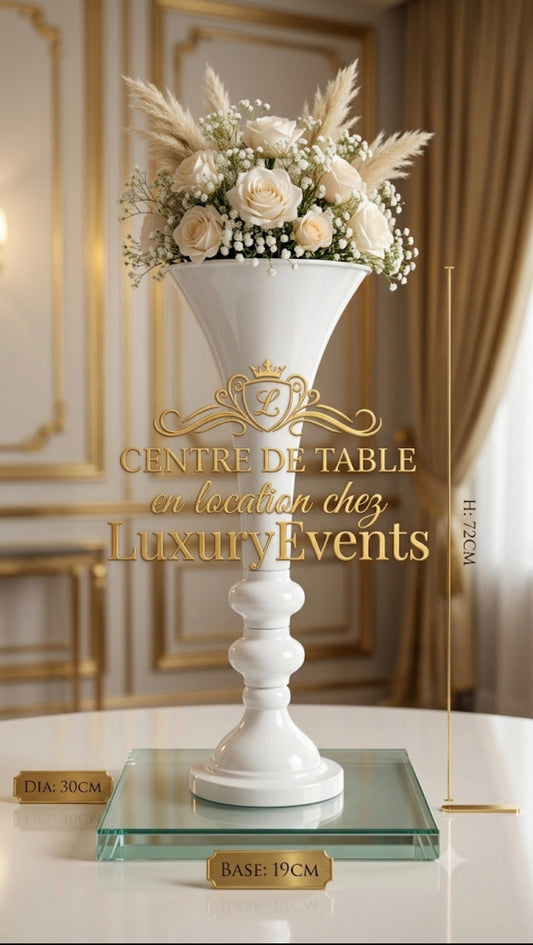 Grand Vase Blanc Centre de Table