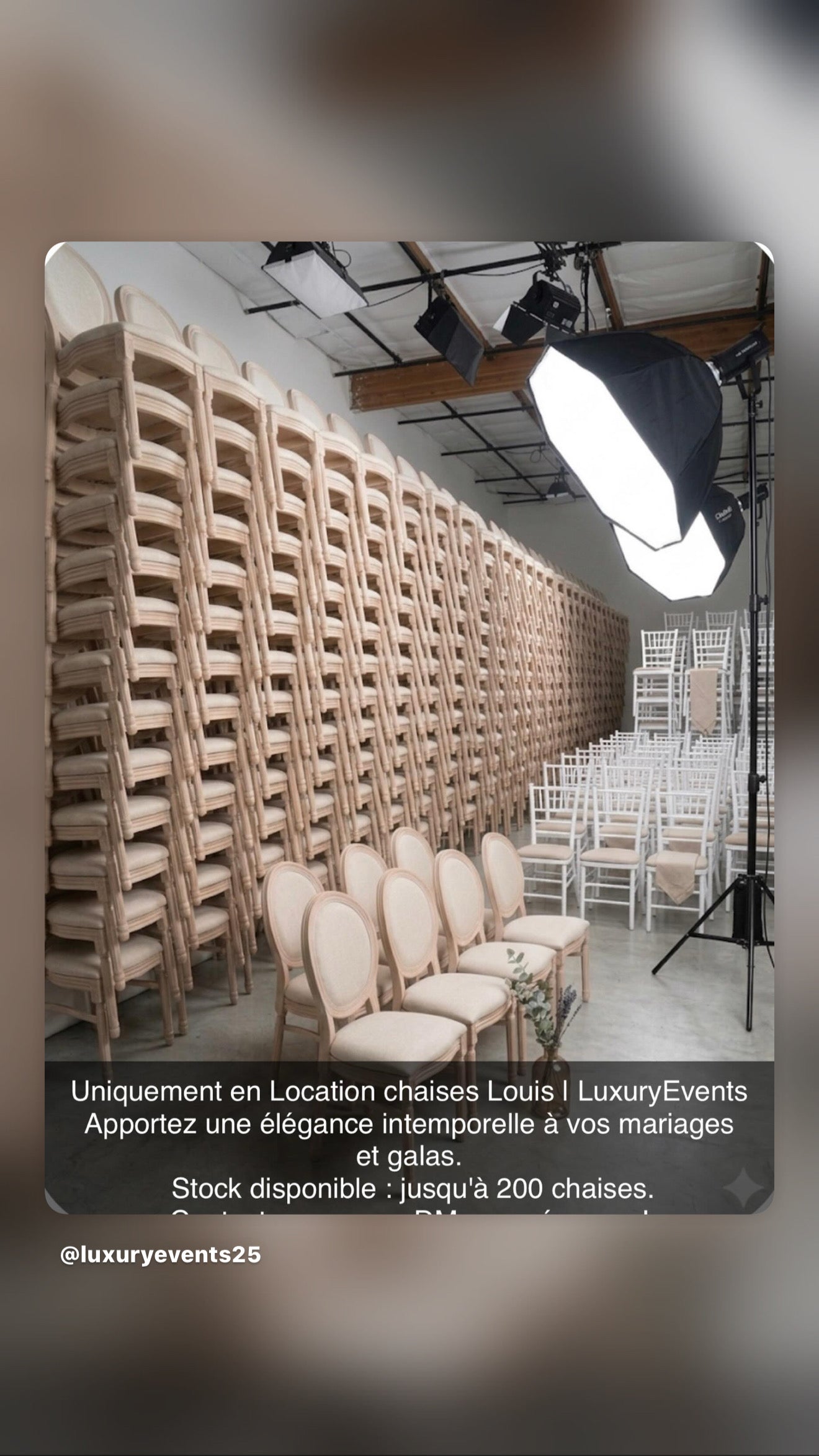 Location Chaise Louis XVI Tissu Naturel – Stock jusqu’à 200 unités | Luxury Events