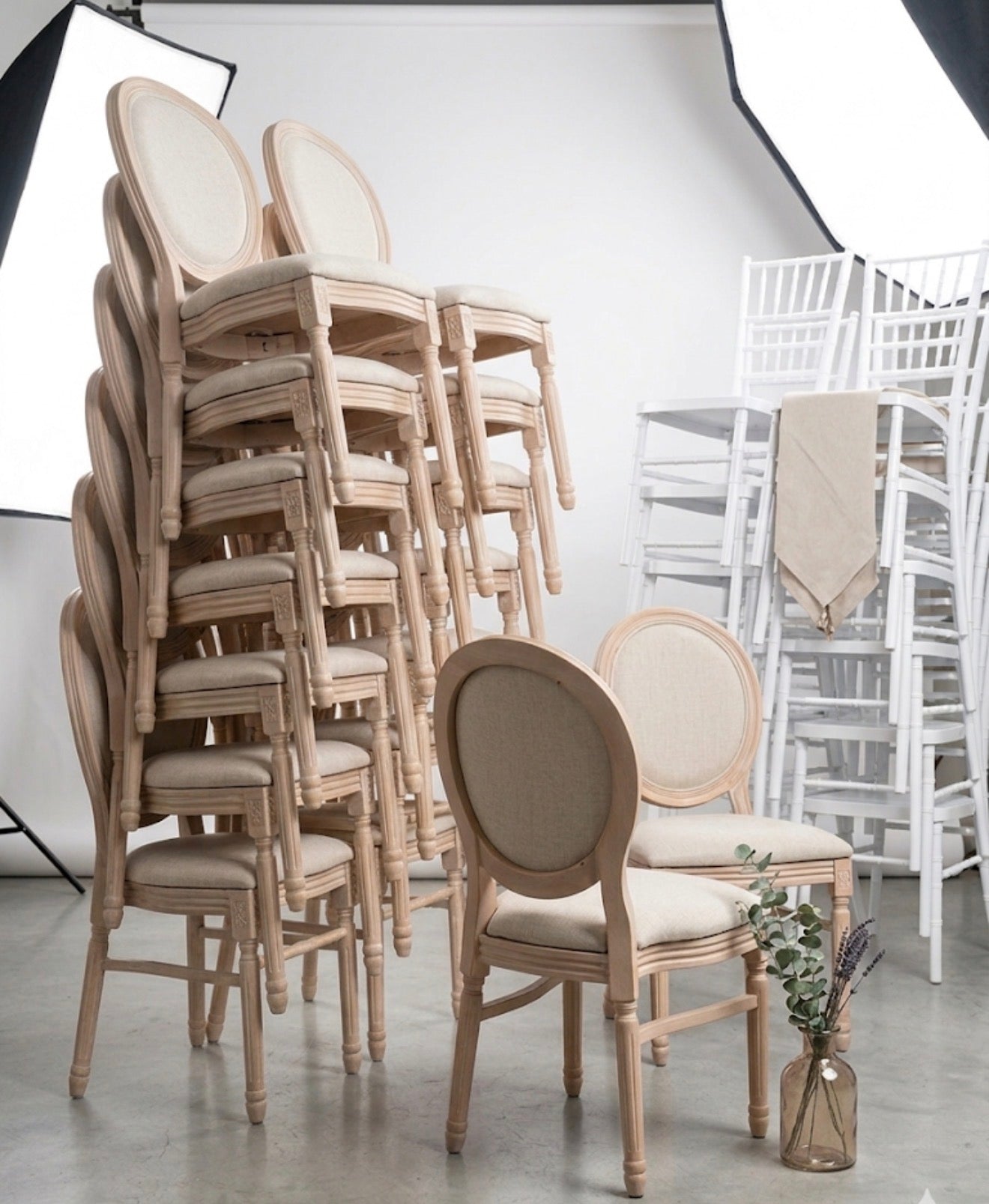 Location Chaise Louis XVI Tissu Naturel – Stock jusqu’à 200 unités | Luxury Events