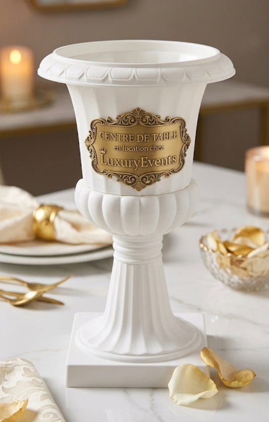 Centre de Table Vase Urne Blanc