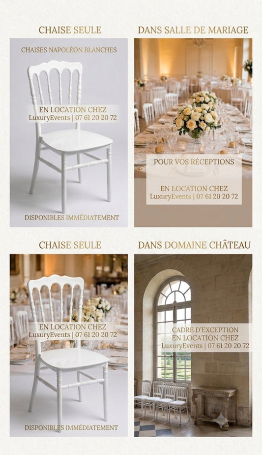 Location Chaise Napoléon Blanche – Mariage & Réception