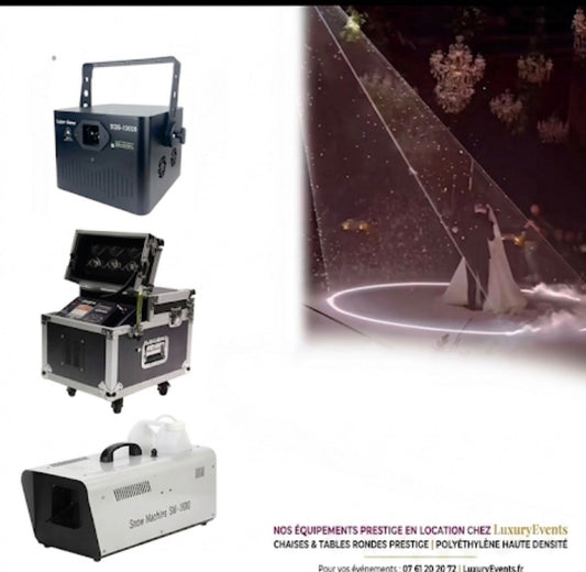 Pack Laser + 2 Machines à Fumée Lourde + Machine au Sol + Clavier de Commande | Luxury Events