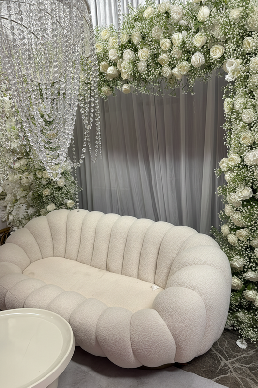 Espace Trône Blanc Floral & Cristal