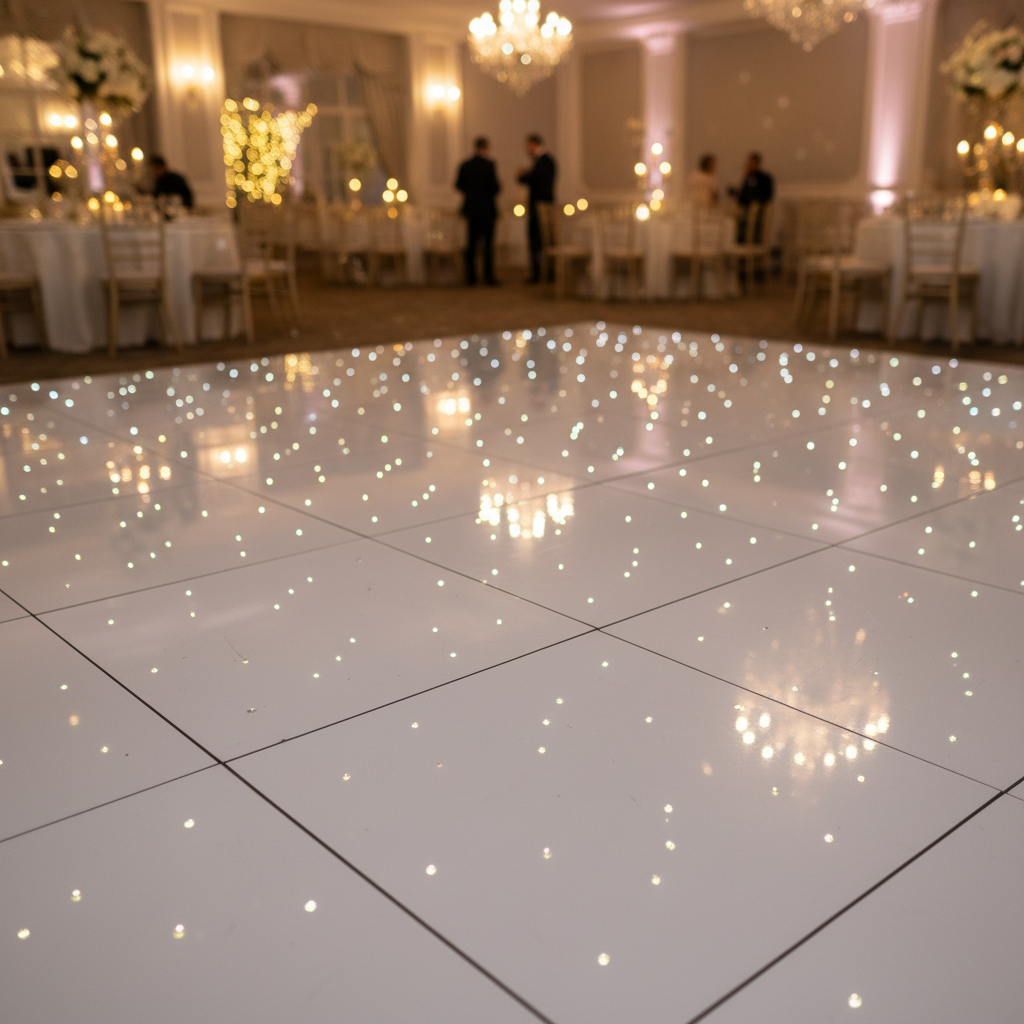 Location Piste de Danse Blanche LED Étoilée