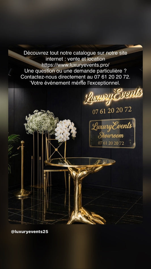 Table Basse Main Dorée – Location Événementielle Valentigney Montbéliard